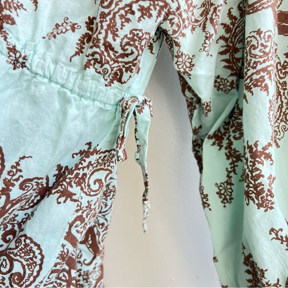 Kiyomi Cotton Boho Print Tunic Top Size Large Casual Lightweight - Picture 3 of 8